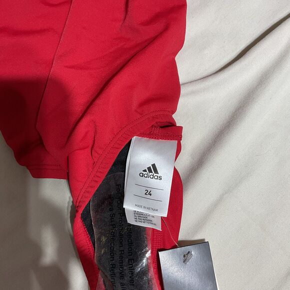 Adidas V-Back Red One-Piece Swimsuit Size 24/1X - Picture 11 of 14